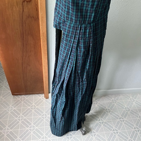 PETERSYN sz M Blue Plaid Woven Tank Top Long Sides High Low - Picture 6 of 16